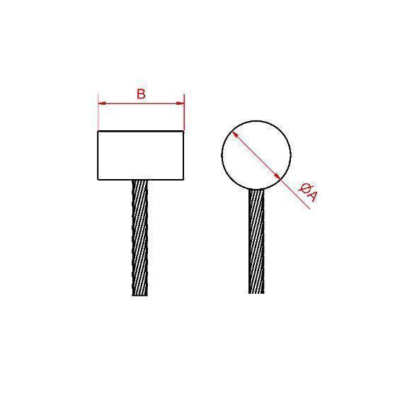 Schémas embout câble zamak injecté tambour