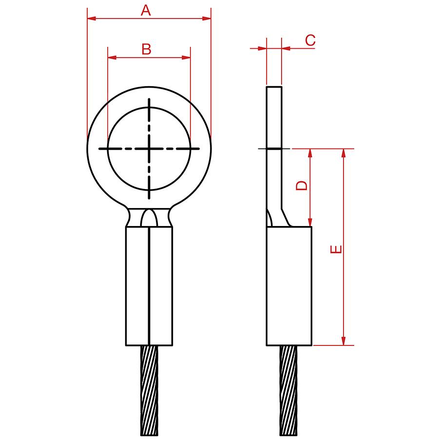 Eyebolt for wire rope, tailor-made solution